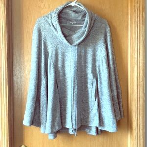 Grey cowl neck poncho